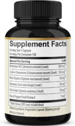 Berberine with Ceylon Cinnamon, Turmeric, Milk Thistle, Artichoke, Black Pepper - 150 Count - Pack of 1