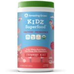 "Deliciously Nutritious: Organic Superfood for Kids - Boosted with Greens, Fruits, Veggies, and Probiotics - Outrageous Chocolate Flavor - 30 Servings, 6.35 Ounce (Pack of 1)"