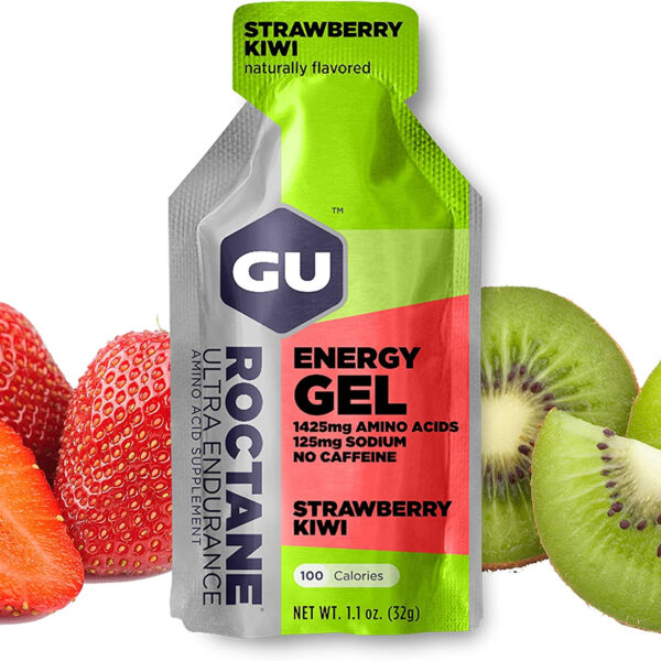 GU Energy Roctane Ultra Endurance Energy Gel, Quick On-The-Go Sports Nutrition for Running and Cycling, Strawberry Kiwi (24 Packets) - Free & Fast Delivery - Free & Fast Delivery