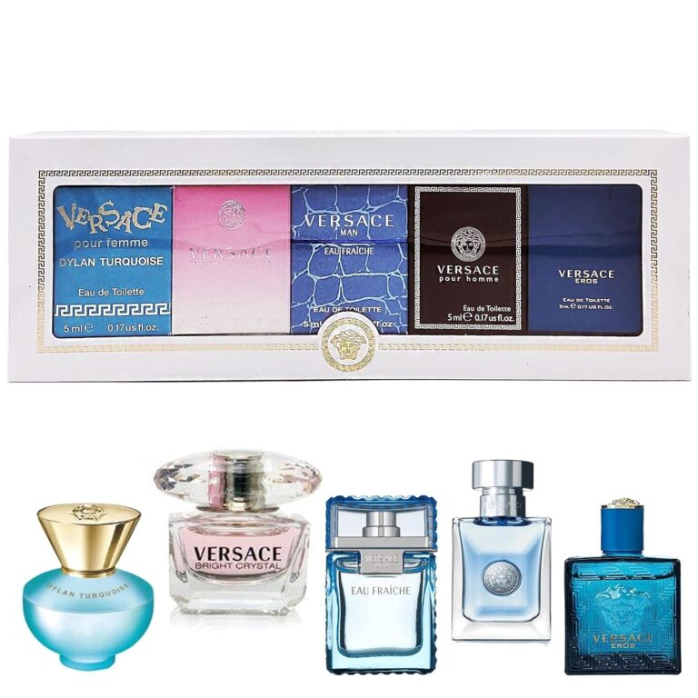 "Versace Miniatures Collection: A Luxurious 5-Piece Mini Gift Set for Unisex"