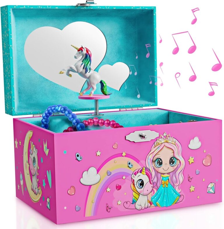 "Enchanting Unicorn Musical Jewelry Box for Little Girls - Perfect Unicorn Gift for Ages 3-8 - Sparkle and Delight with this Young Princess Unicorn Toy - Ideal Christmas Present - Magical Music Included"