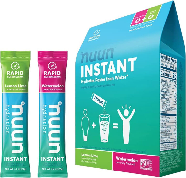 Electrolyte Powder Packets for Rapid Hydration | Nuun Instant (Lemon-Lime & Watermelon, 16 Servings)