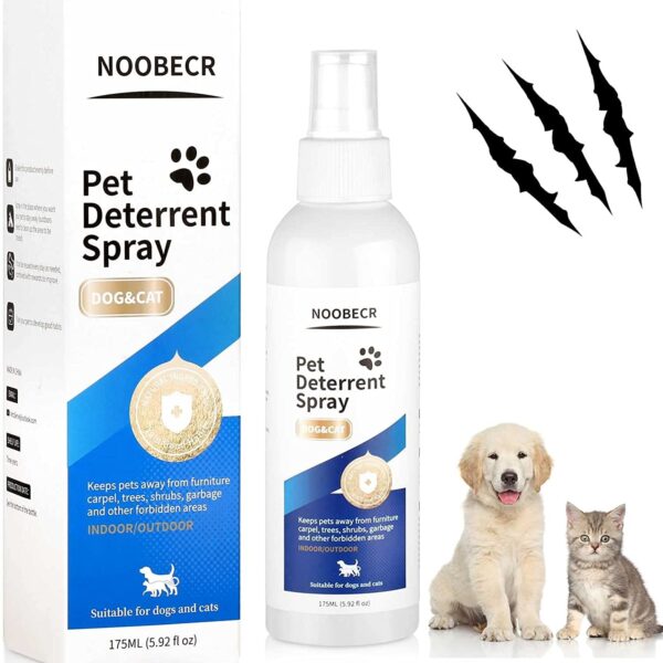 Cat Deterrent Spray, Cat Repellent Spray Suit for Indoor & Outdoor, anti Cat Scratching Deterrent Spray, Used to Prevent Cats from Scratching Plants & Furniture, Safe for Children & Plant 175ML (Blue)