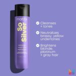 Matrix so Silver Purple Shampoo | Neutralizes Yellow Tones | Color Depositing & Toning | for Color Treated, Blonde, Grey, and Platinum Hair | Toning Shampoo | Packaging May Vary | Vegan