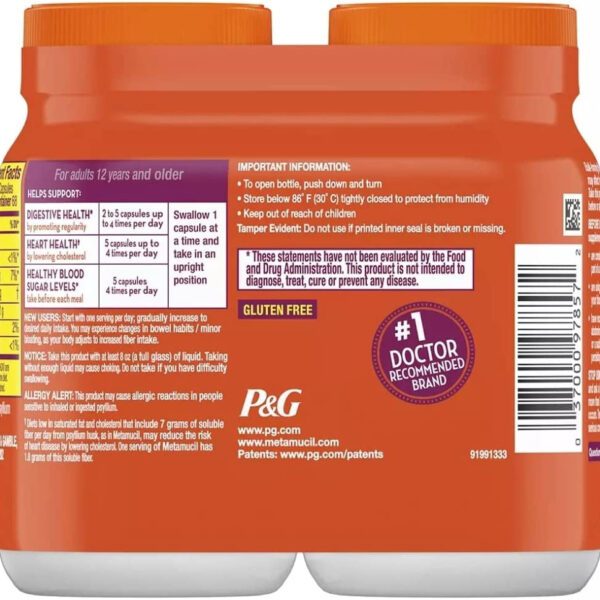 "Metamucil Fiber Therapy for Regularity - 170 Count (Pack of 2) - High-Quality Fiber Supplement"