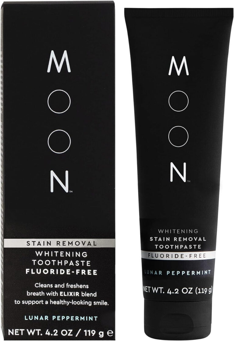 Stain Removal Whitening Toothpaste, Fluoride-Free, Lunar Peppermint Flavor for Fresh Breath, for Adults 4.2 Oz