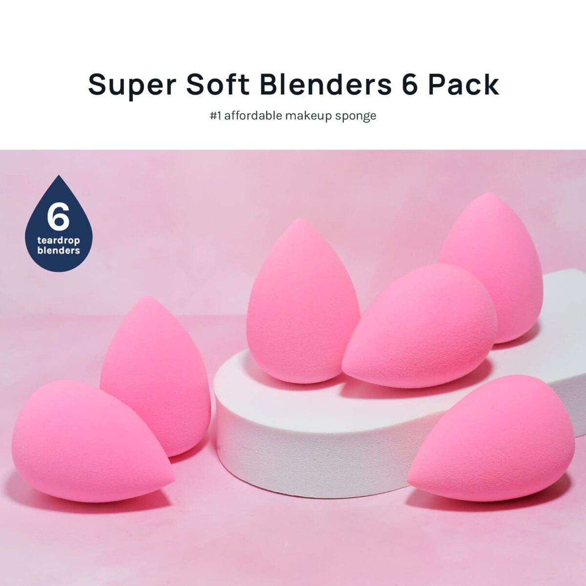 "Ultimate 6-Piece AOA Studio Collection Makeup Sponge Set - Latex Free, High-Definition, and Super Soft Wonder Blenders for Flawless Powder, Cream, and Liquid Application - Enhance Your Beauty Routine!"