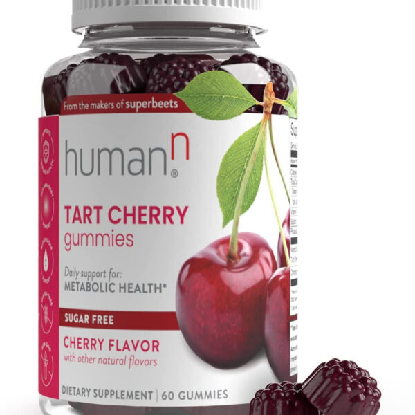 Humann Tart Cherry Gummies - Uric Acid, Immunity, Inflammation & Metabolic Health Support – Doctor Formulated, Powerful Antioxidant & Non-Gmo - 60 Sugar-Free Vegan Gummies