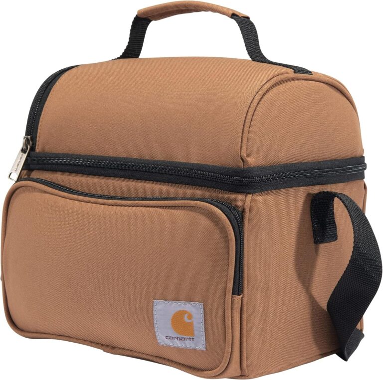 "Carhartt Deluxe Dual Compartment Insulated Lunch Cooler Bag - Keep Your Food Fresh and Stylish in Carhartt Brown!"