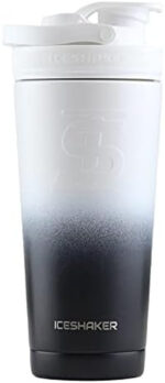 Ice Shaker 26 Oz , Stainless Steel Protein Shaker, as Seen on Shark Tank, Reusable, Gym Water Bottle, Black