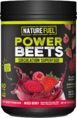 "Boost Your Energy and Stamina with Nature Fuel Power Beets Powder - A Delicious Blend of Acai Berry Pomegranate! Supports Circulation and Provides Natural Superfood Supplement. Non-GMO with 60 Servings!"