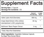 "Powerful Antioxidant Formula with Alpha Lipoic Acid, Grape Seed Extract, and Bioperine - Boost Your Health with Nutriflair's Premium Dietary Supplement - 120 Easy-to-Swallow Vegetarian Capsules"