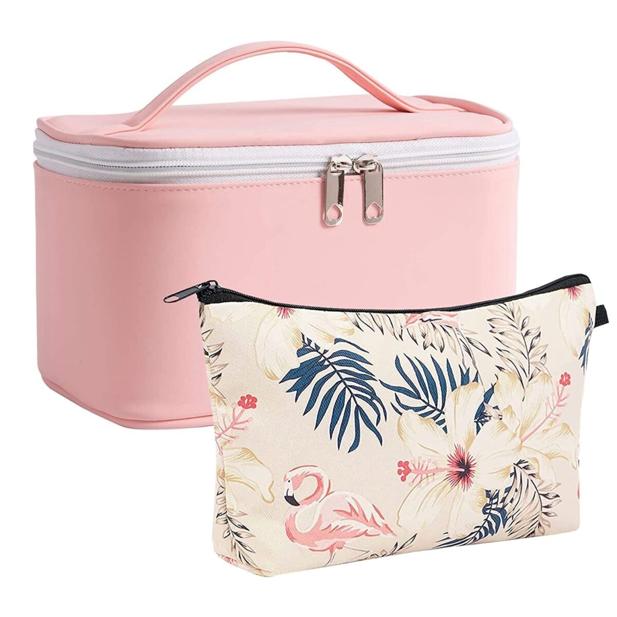 "Cow Print Waterproof Makeup Bag - Stylish and Compact Cosmetic Organizer for Women"