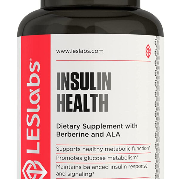 LES Labs Insulin Health – Metabolic Health, Glucose Support, Lipid & Carbohydrate Metabolism – Berberine, Chromium, Olive Leaf, Alpha Lipoic Acid & Vanadium – Non-Gmo Supplement – 60 Capsules