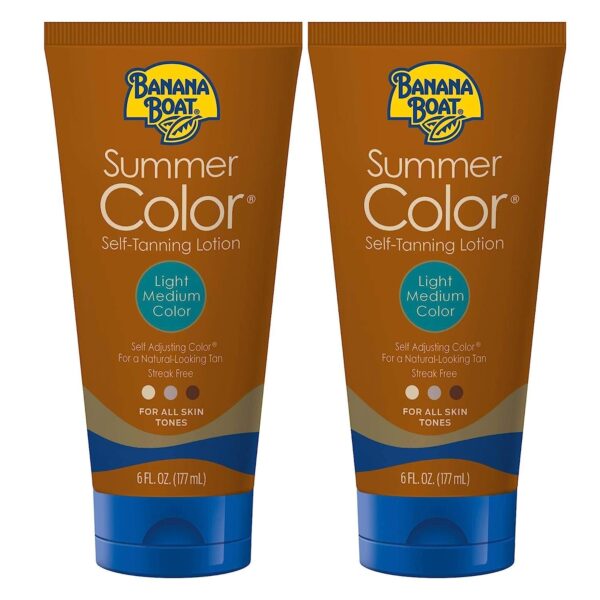 Banana Boat Summer Color Sunless Self Tanning Lotion, Reef Friendly, Light/Medium, 6Oz. -2 Count (Pack of 1)