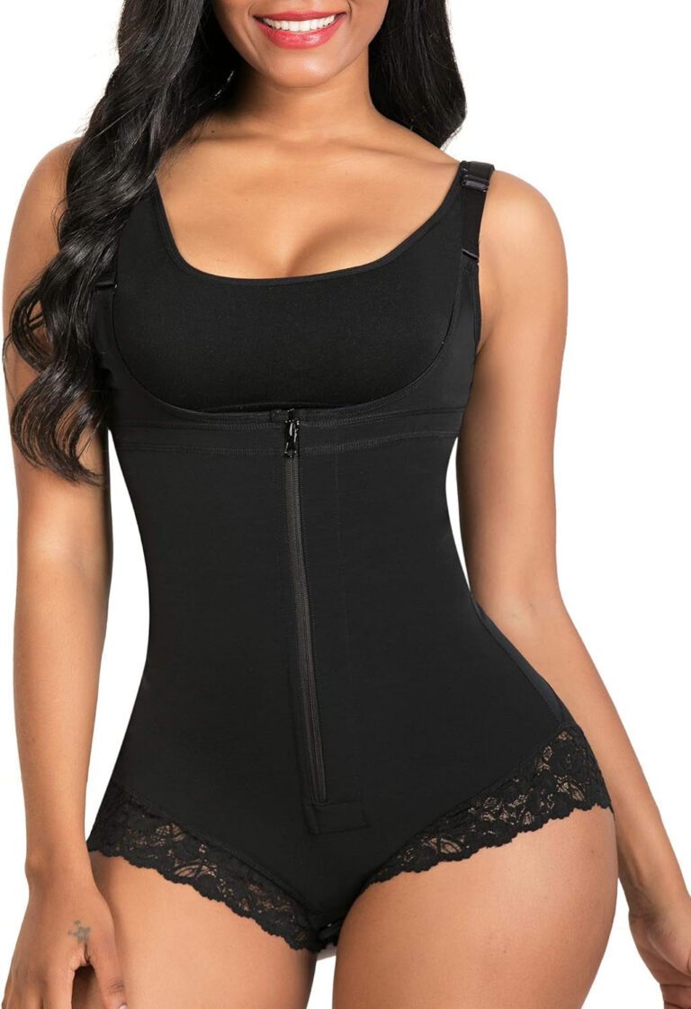 "Instantly Slim and Sculpt Your Figure with SHAPERX Tummy Control Colombian Body Shaper - Open Bust Bodysuit with Zipper"