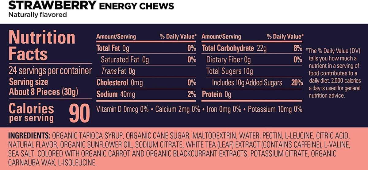 GU Energy Chews, Variety Pack Energy Gummies with Electrolytes, 12 Bags (24 Servings Total)