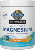 Garden of Life Dr. Formulated Whole Food Magnesium 419.5G Powder - Orange, Chelated, Non-Gmo, Vegan, Kosher, Gluten & Sugar Free Supplement with Probiotics - Best for Anti-Stress, Calm & Regularity - Free & Fast Delivery