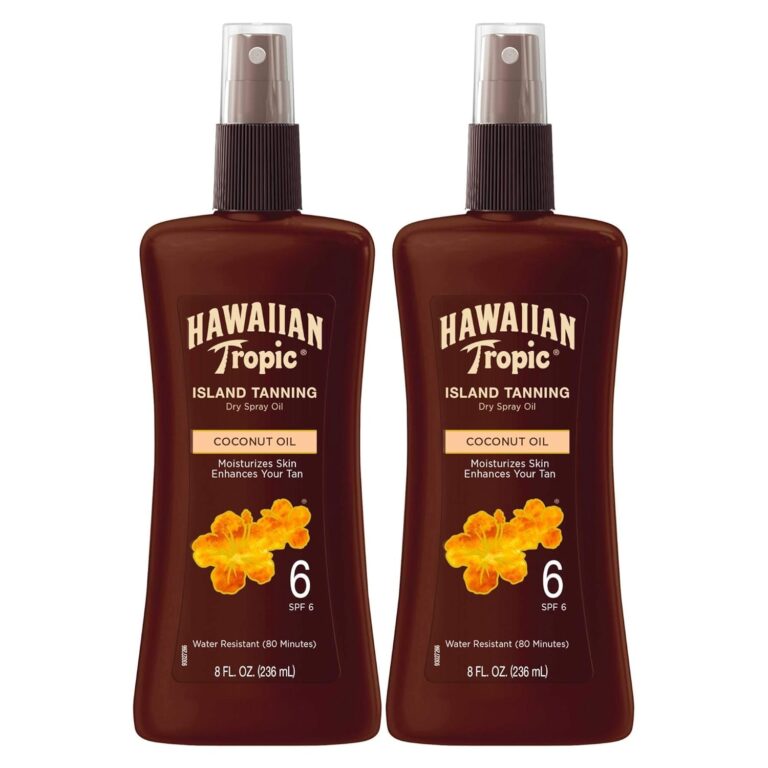 "Hawaiian Tropic Island Tanning Oil Spray Sunscreen SPF 6, 8Oz Twin Pack"