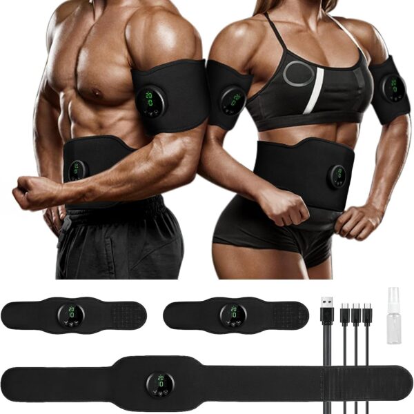 KFC Abs Stimulator - Ab Machine, Abs Workout Equipment, Abdominal Belt Fitness Portable Ab Stimulator, Home Office Fitness Workout Equipment Black