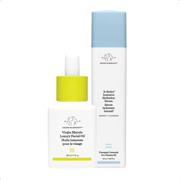 Drunk Elephant Full Sized Moisture Duo - Hydrating and Moisturizing Duo with B-Hydra Intensive Hydration Gel (50 Ml / 1.69 Fl Oz) and Virgin Marula Luxury Facial Oil (30 Ml / 1 Fl Oz)