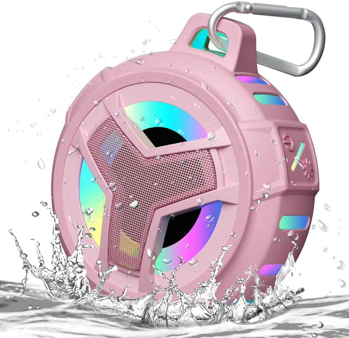 "Ultimate Waterproof Bluetooth Shower Speaker with LED Light - Portable, Floating, and True Wireless Stereo for Kayak, Beach, and Unisex Gifts - Black"