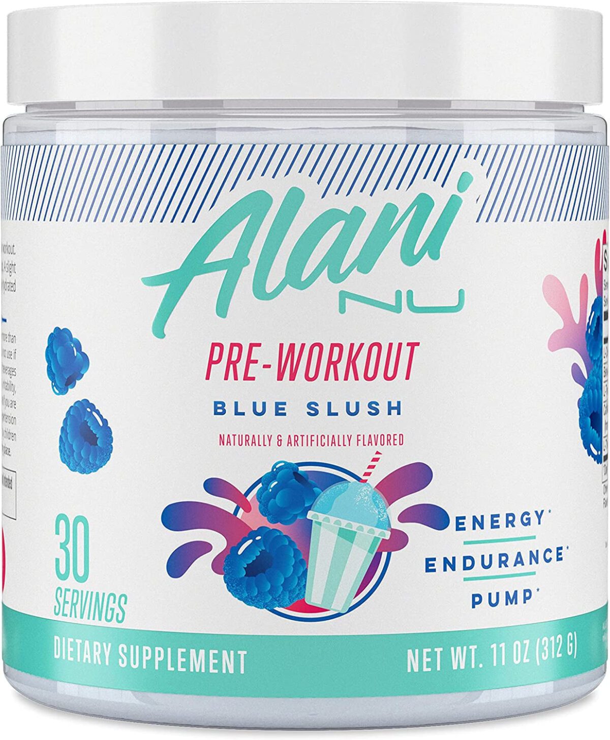 "Boost Your Workouts with Alani Nu Pre Workout Powder - Energize, Endure, and Pump Up Your Performance! Sugar Free, 200mg Caffeine, Amino Acids, and a Refreshing Hawaiian Shaved Ice Flavor - 30 Servings"