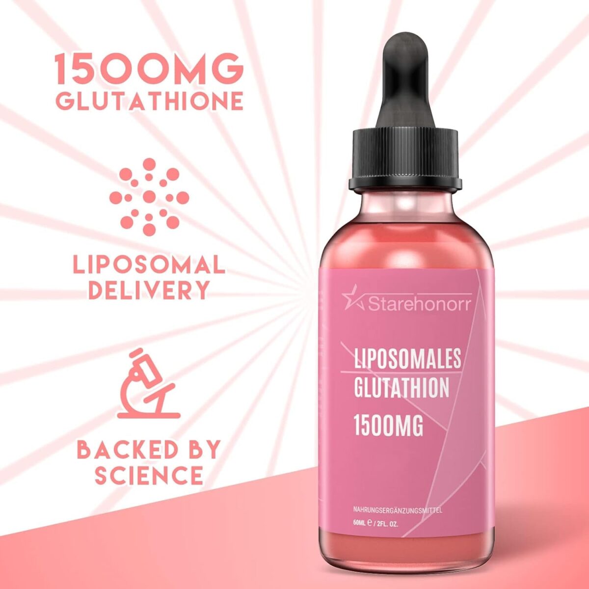 Liposomal Glutathione Liquid 1500 Mg, Reduced Glutathione, 2.02 Oz