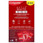 Colgate Optic White Renewal Teeth Whitening Toothpaste, Enamel Strength, 3 Oz Tube, 2 Pack