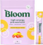 "Boost Your Workout with Bloom Nutrition's Strawberry Mango High Energy Preworkout Sticks!"