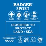 Badger Reef Safe Sunscreen, SPF 40 Sport Mineral Sunscreen, 98% Organic Sunscreen Ingredients, Broad Spectrum, Water Resistant, Zinc Oxide Sunscreen, Unscented, 2.9 Fl Oz