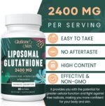 2400MG Liposomal Glutathione | Max Absorption | Glutathione Supplement with Hyaluronic Acid, Resveratrol, L - Glutathione Reduced, Non - GMO Antioxidant for Aging Defense, Energy, 60 Softgels