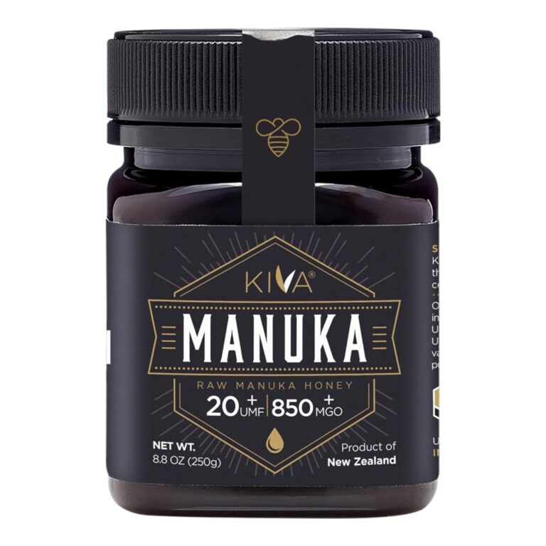 Kiva Raw Manuka Honey UMF 20+ | MGO 850+ | 100% Pure New Zealand Honey (8.8Oz/250G Bpa-Free Jar) | UMF and MGO Certified | Gmo-Free | Traceable