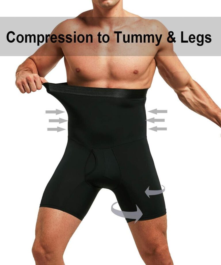 "QUAFORT Men's Tummy Control Shorts: Slimming High Waist Shapewear for a Sculpted Body"