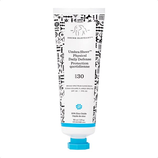 Drunk Elephant Umbra Sheer Daily Defense - Broad Spectrum SPF 30 Sunscreen with Marula Oil (90 Ml / 3 Fl Oz)