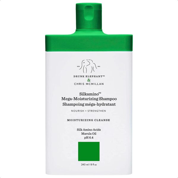 Drunk Elephant Silkamino Mega-Moisturizing Shampoo - Nourishing and Strength, Moisturizing Cleanse for All Hair Types (240 Ml / 8 Fl Oz)