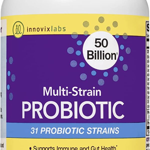 Innovixlabs Multi Strain Probiotic Supplement - for Gut Health, 50 Billion CFU, Probiotics for Women, Probiotics for Men and Adults, Lactobacillus Acidophilus, Prebiotics and Probiotics, 60 Pills