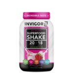 "Boost Your Health with INVIGOR8 Superfood Protein Shake - Gluten-Free Meal Replacement Shake with Immunity Boosters, Probiotics, and Omega 3 (645 Grams) - Indulge in the Delicious French Vanilla Flavor!"