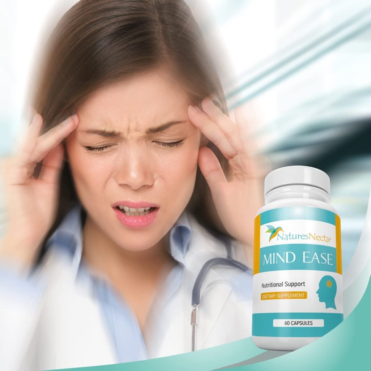 Migraine Relief Supplement - PA Free Butterbur Root, Riboflavin, Magnesium and Feverfew Capsules- Mind Ease'S Unique Blend of Original Migraine Supplement Provides Prevention from Migraines - 60 Count