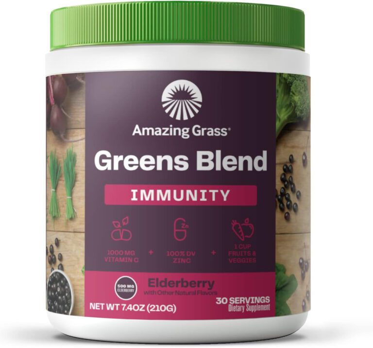 "Boost Your Immune System with Amazing Grass Greens Blend Superfood: Organic Super Greens Powder with Immunity-Boosting Spirulina, Chlorella, and Probiotics - Energize Your Body Naturally!"