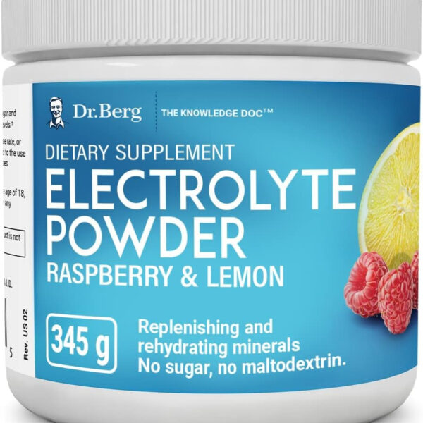 Dr. Berg'S Original Keto Electrolytes Powder - Sugar Free Electrolyte Powder - No Maltodextrin - Hydration Powder - Raspberry Lemon 50 Servings - Free & Fast Delivery - Free & Fast Delivery