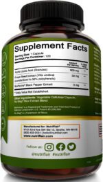 "Powerful Antioxidant Formula with Alpha Lipoic Acid, Grape Seed Extract, and Bioperine - Boost Your Health with Nutriflair's Premium Dietary Supplement - 120 Easy-to-Swallow Vegetarian Capsules"