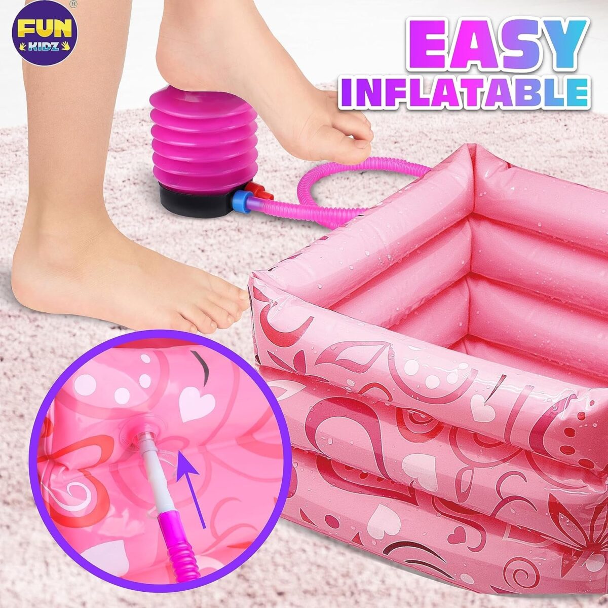 "Ultimate Foot Spa Kit for Girls - Pamper Your Feet with Funkidz Pedicure Set! Includes Inflatable Foot Tub, Nail Polish Supplies, and More for the Perfect Sleepover Party Experience!"