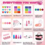 "Princess Glamour: 54-Piece Washable Makeup Kit for Girls - Safe & Non-Toxic - Perfect Birthday Gift for Young Fashionistas (Pink)"