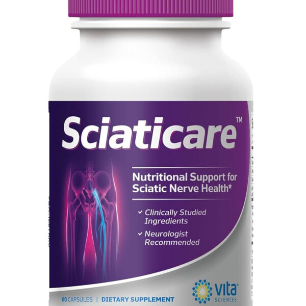 Sciaticare Nerve Soothing Supplement Vitamins with Natural R-ALA Form 40X Strength, NOT Synthetic Alpha Lipoic Acid (ALA) - Lower Lumbar Sciatic, Hip, Thigh, Leg, Foot