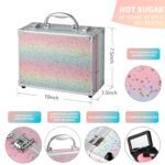 "Hot Sugar Makeup Kit: The Ultimate Cosmetic Gift Set for Women and Teen Girls - Complete with a Stunning Rainbow Train Case, Vibrant Eyeshadow Palette, Blush, Lipstick, and More!"