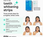 "Zimba Spearmint Fresh Teeth Whitening Strips - Vegan & Enamel Safe! Quick Results for Coffee, Wine, Tobacco, and More! 14-Day Treatment - Experience the Refreshing Power of Spearmint!"