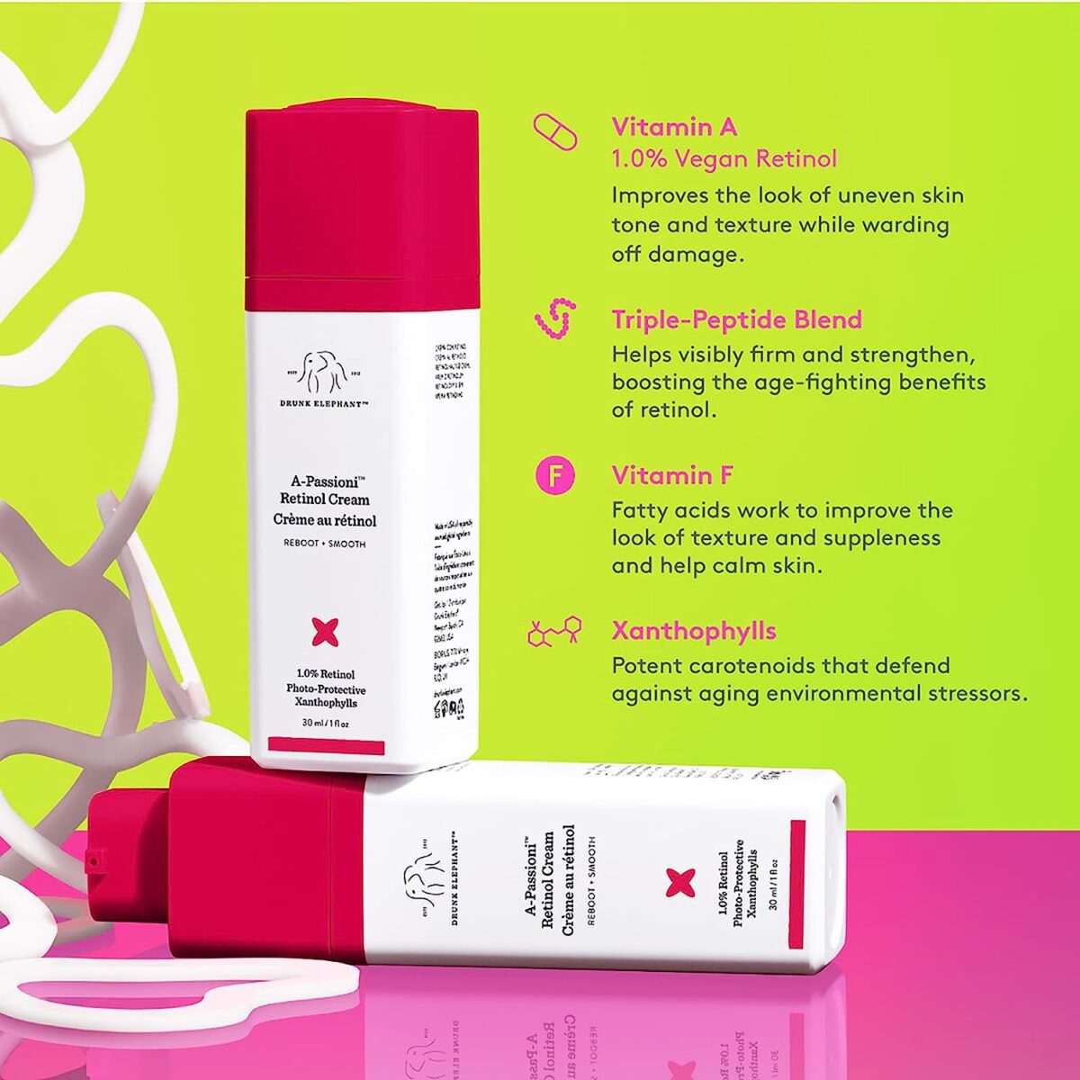 Drunk Elephant A-Passioni Retinol Anti-Wrinkle Cream. Brightening, Restorative and Vegan Face Cream with Vitamin F (10 Ml / 0.33 Fl Oz) (Midi)