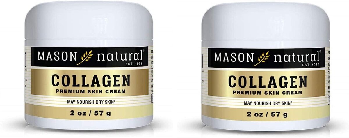 Mason Natural Collagen Premium Skin Cream - anti Aging Face and Body Moisturizer, Intense Skin Hydration and Firmness, Pear Scent, Paraben Free, 2 OZ