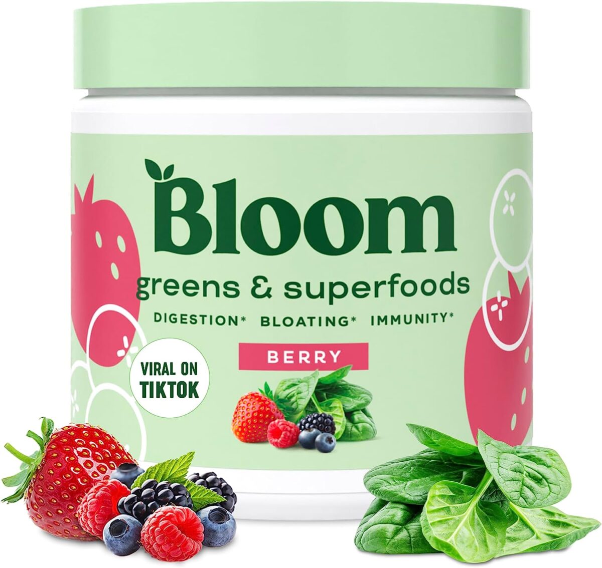 Bloom Nutrition Green Superfood | Super Greens Powder Juice & Smoothie Mix | Complete Whole Foods (Organic Spirulina, Chlorella, Wheat Grass), Probiotics, Digestive Enzymes, & Antioxidants (Mango)